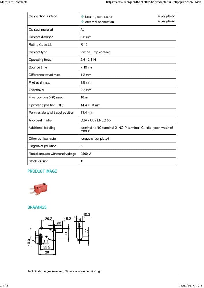 Marquardt Single Pole Rocker Switches - Series 1550