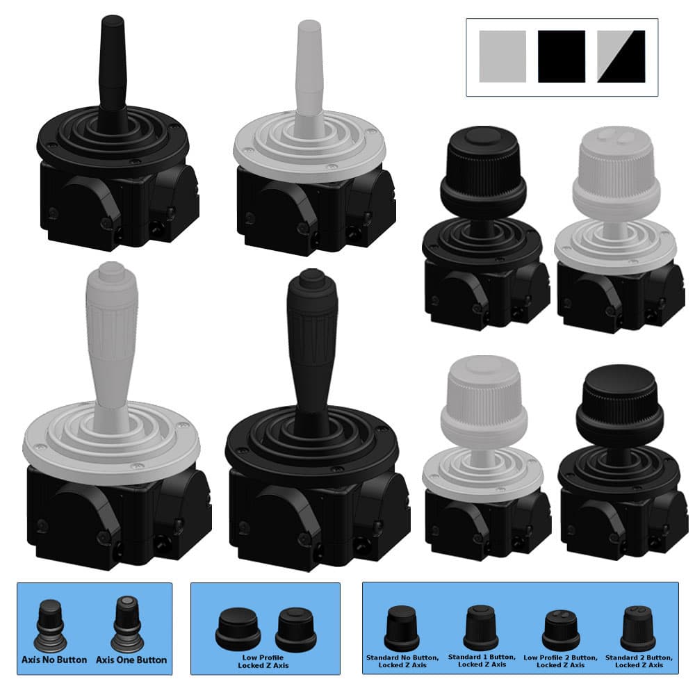 Ruffy MH Miniature Fingertip Hall Effect Joystick 2 Axis Range