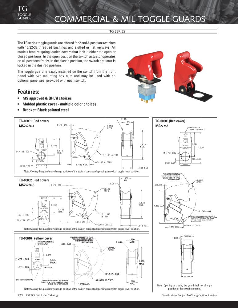 OTTO TG Toggle Guard Range