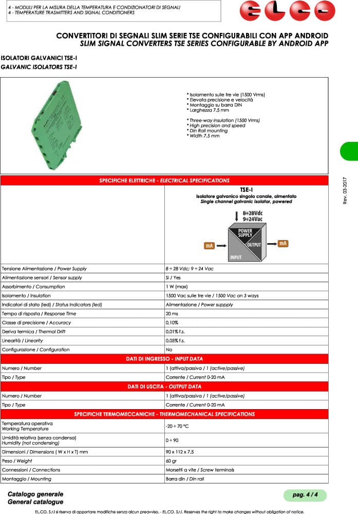 Elco Galvanic Isolators - TSE-I Series