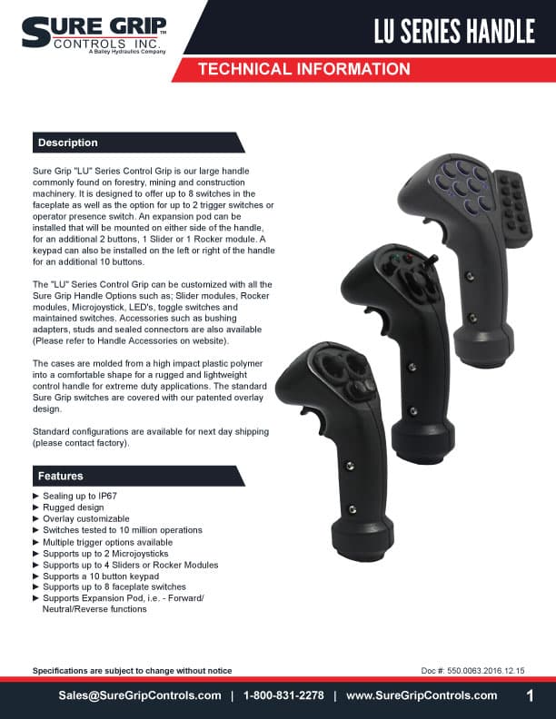 Sure Grip LU Joystick Handles