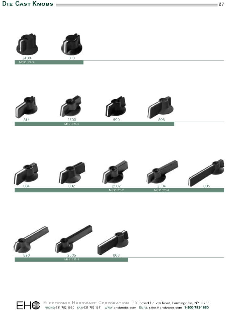 EHC Knob - Military Control Knobs - Casted Metal Knob Series