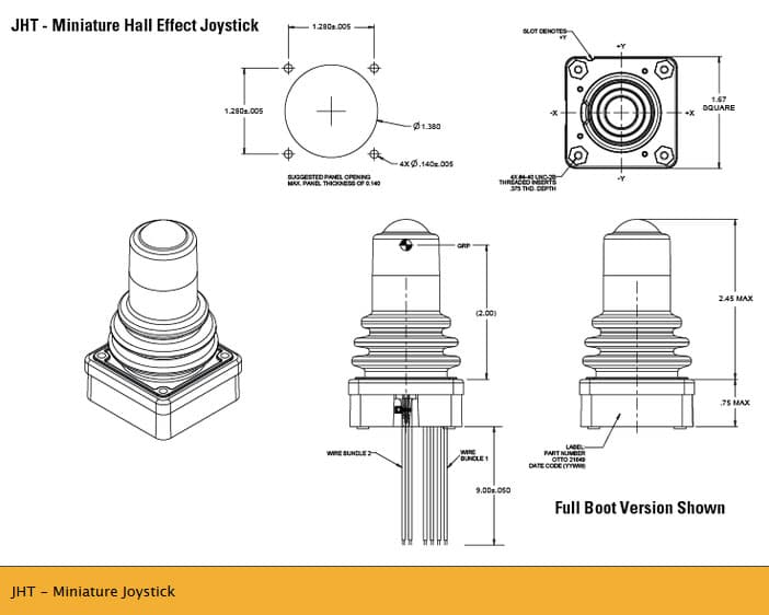 OTTO JHT Miniature Joystick Range (Pushbutton)