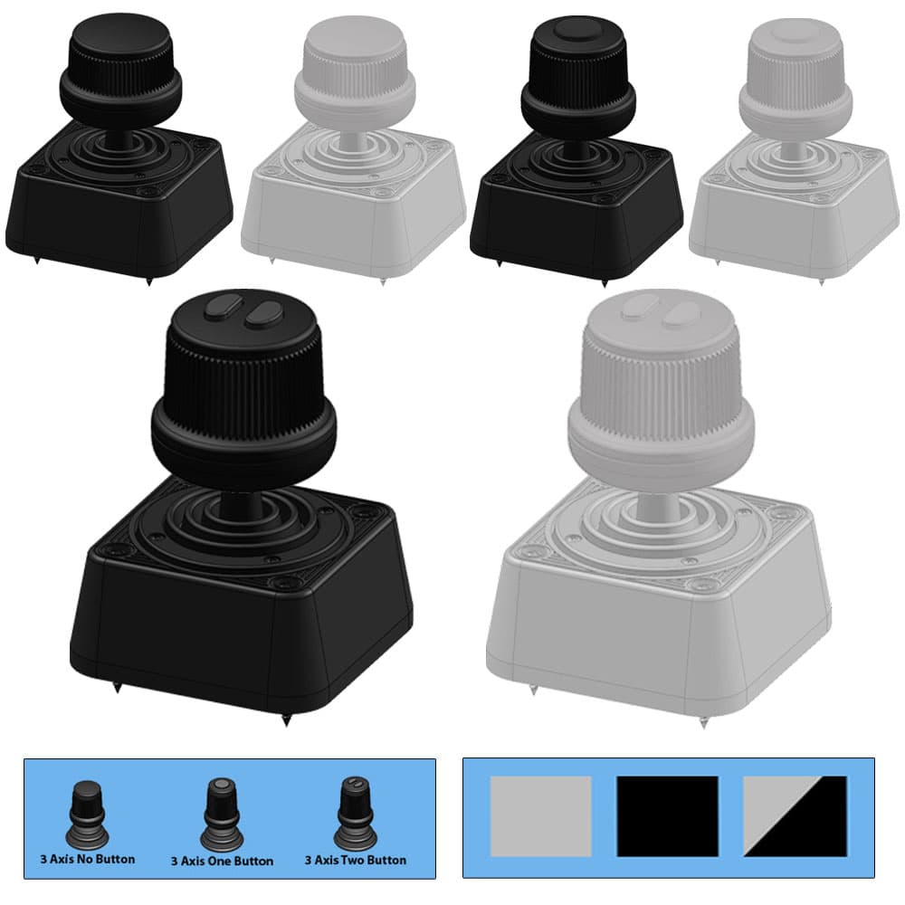 Ruffy MH Low Profile Z Fingertip Hall Effect Joystick 3 Axis Range