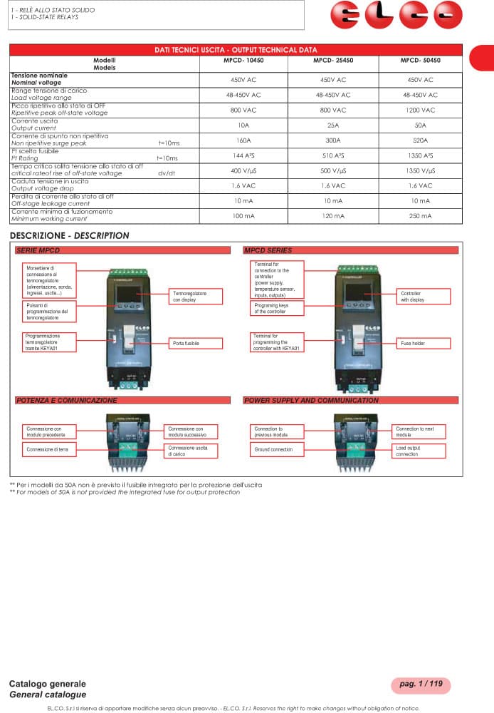 Elco Modular Power Controllers - MPCD Series