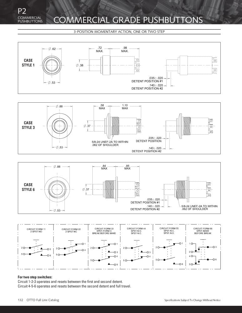 OTTO P2 3-Position Pushbutton Switch Range