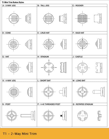 OTTO T1 2-Way Mini Trim Switch Range