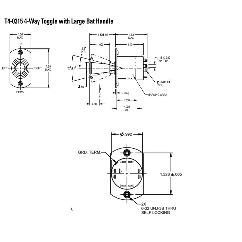 OTTO T4 4-Way Toggle with Large Bat Handle