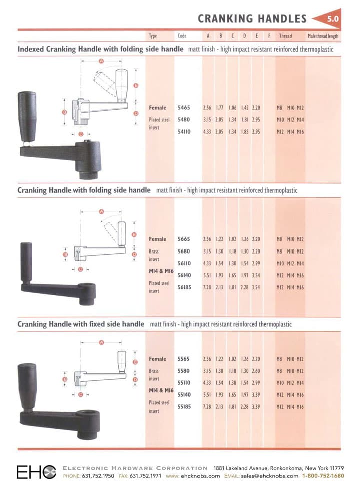 EHC Knobs - Cranking Handle Series
