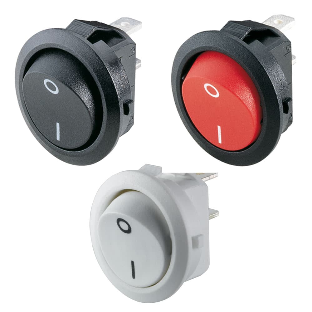 Marquardt Single Pole Round Rocker Switches - Series 1881